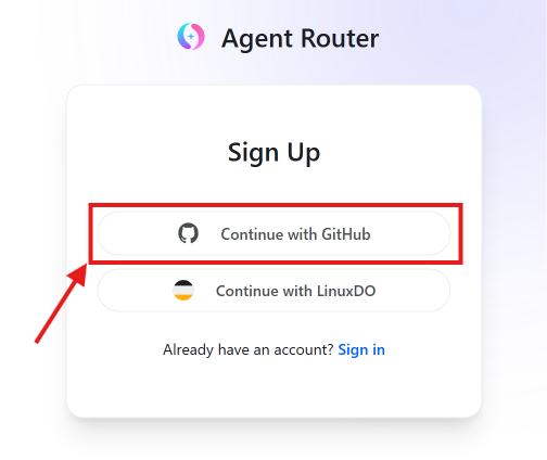 Halaman Sign Up Agent Router