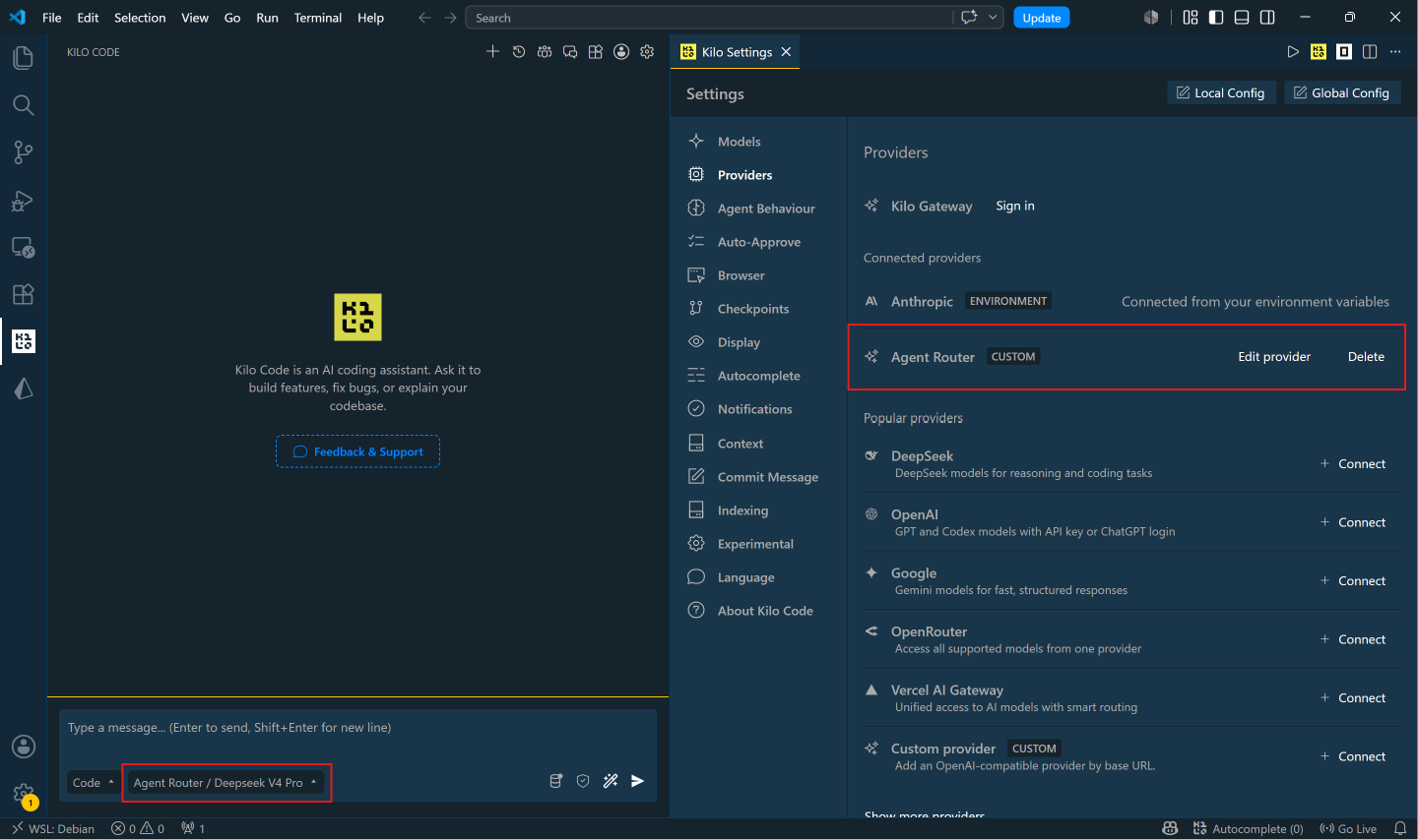 Setup di KiloCode