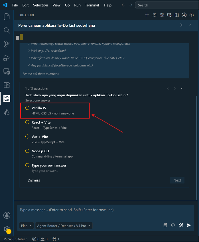 Pertanyaan Agent